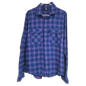 Helly Hansen Lokka Button Down LS Shirt Plaid Flannel Organic Cotton  Men's Sz L